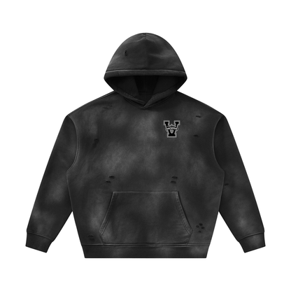 Unisex Sunfade Frayed Fleece Hoodie