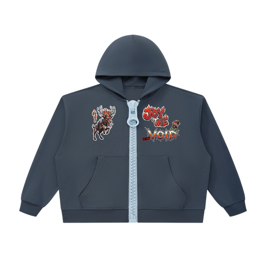 VoidMas Unisex Oversized Chunky-Zip Boxy Hoodie