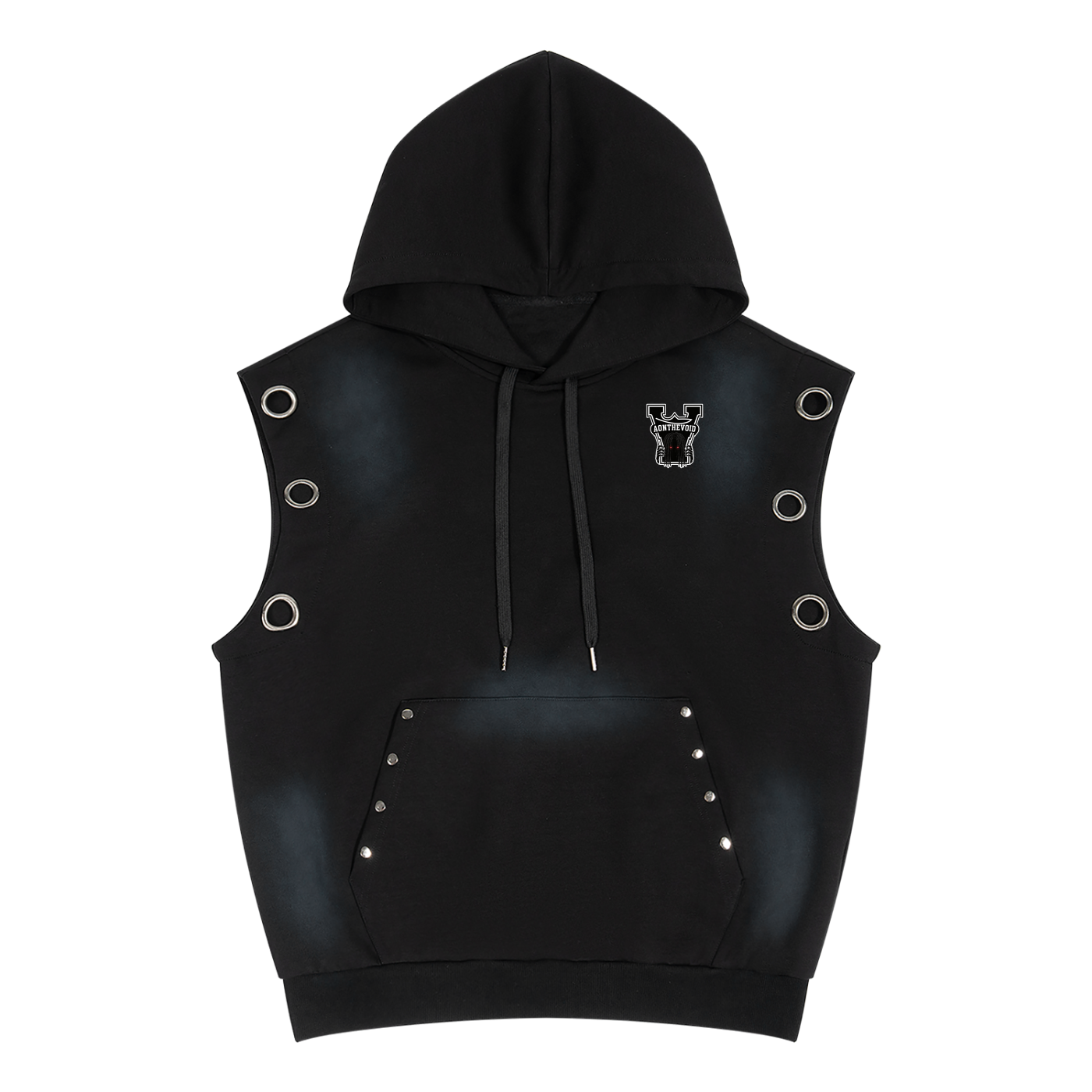 Unisex Vintage Wash Sun Fade Sleeveless Hoodie