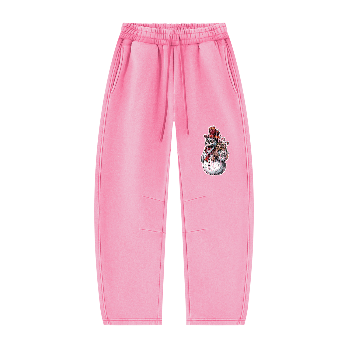 VoidMas Unisex Vintage Wash Barrel Leg Fleece Sweatpants