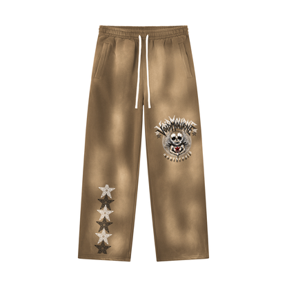 VoidMourne Unisex Sunfade Wide Leg Fleece Sweatpants