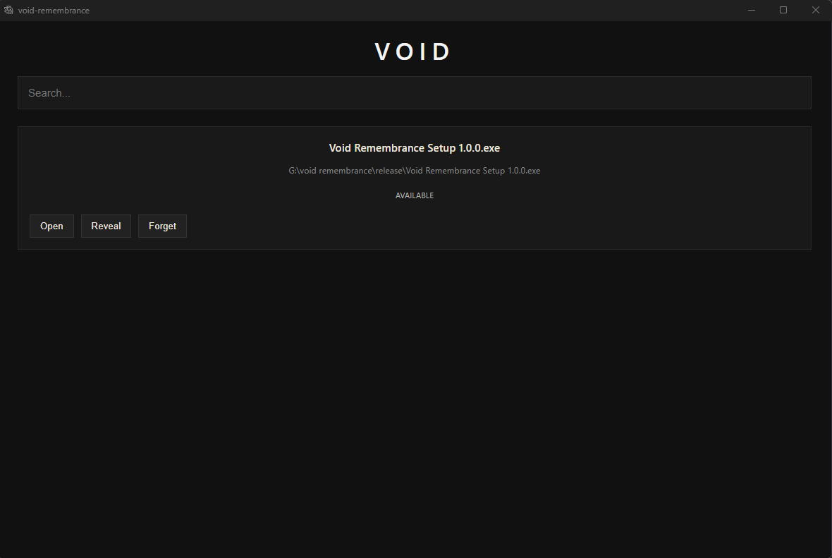 Void Remembrance