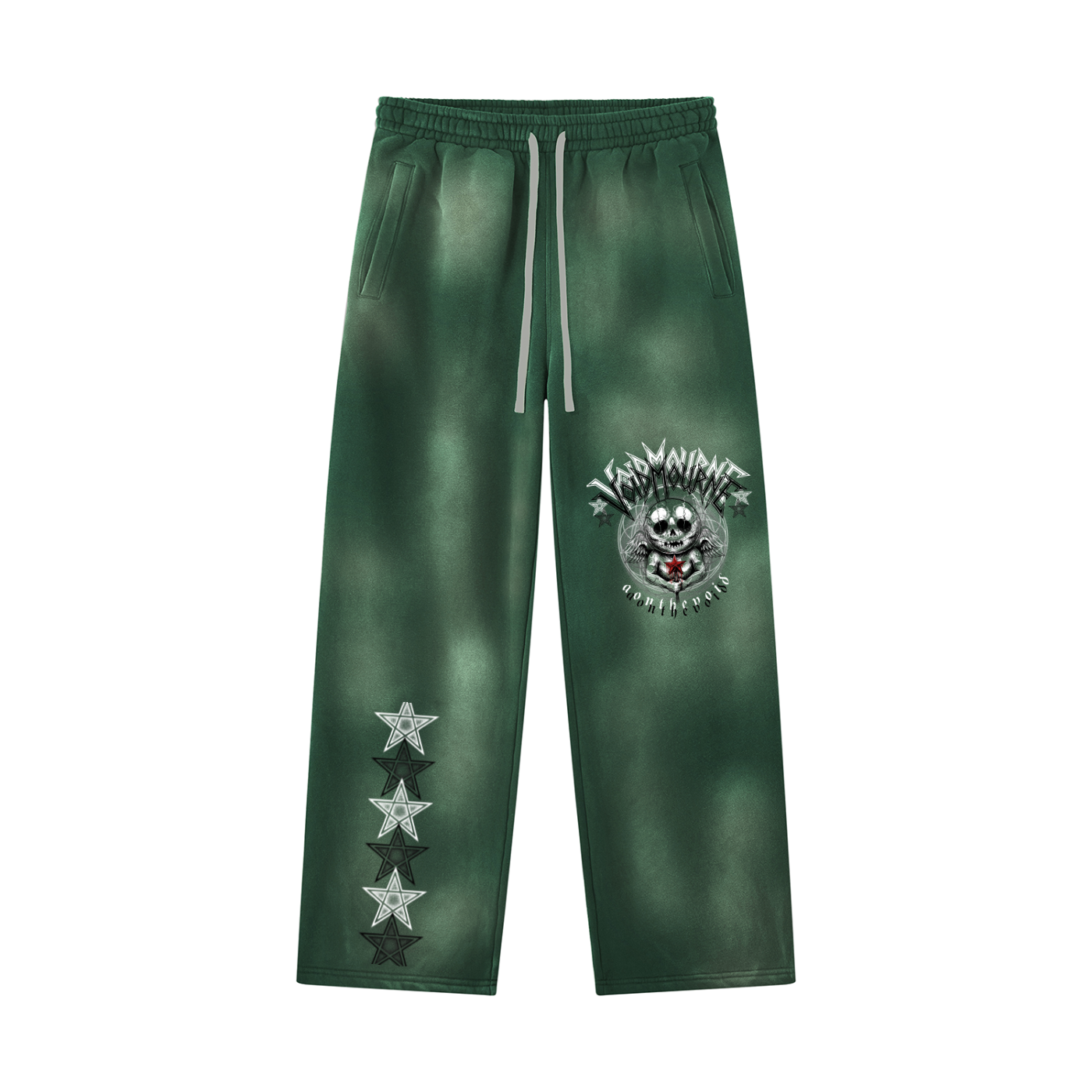 VoidMourne Unisex Sunfade Wide Leg Fleece Sweatpants