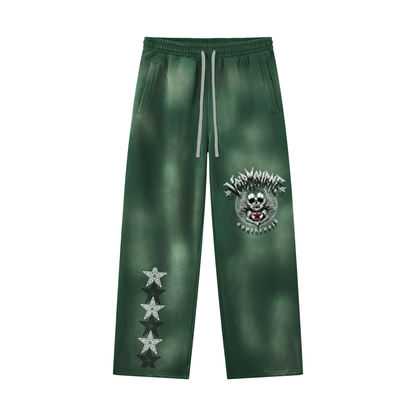 VoidMourne Unisex Sunfade Wide Leg Fleece Sweatpants