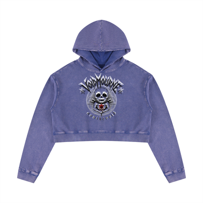VoidMourne Women’s Mineral Washed Crop Hoodie