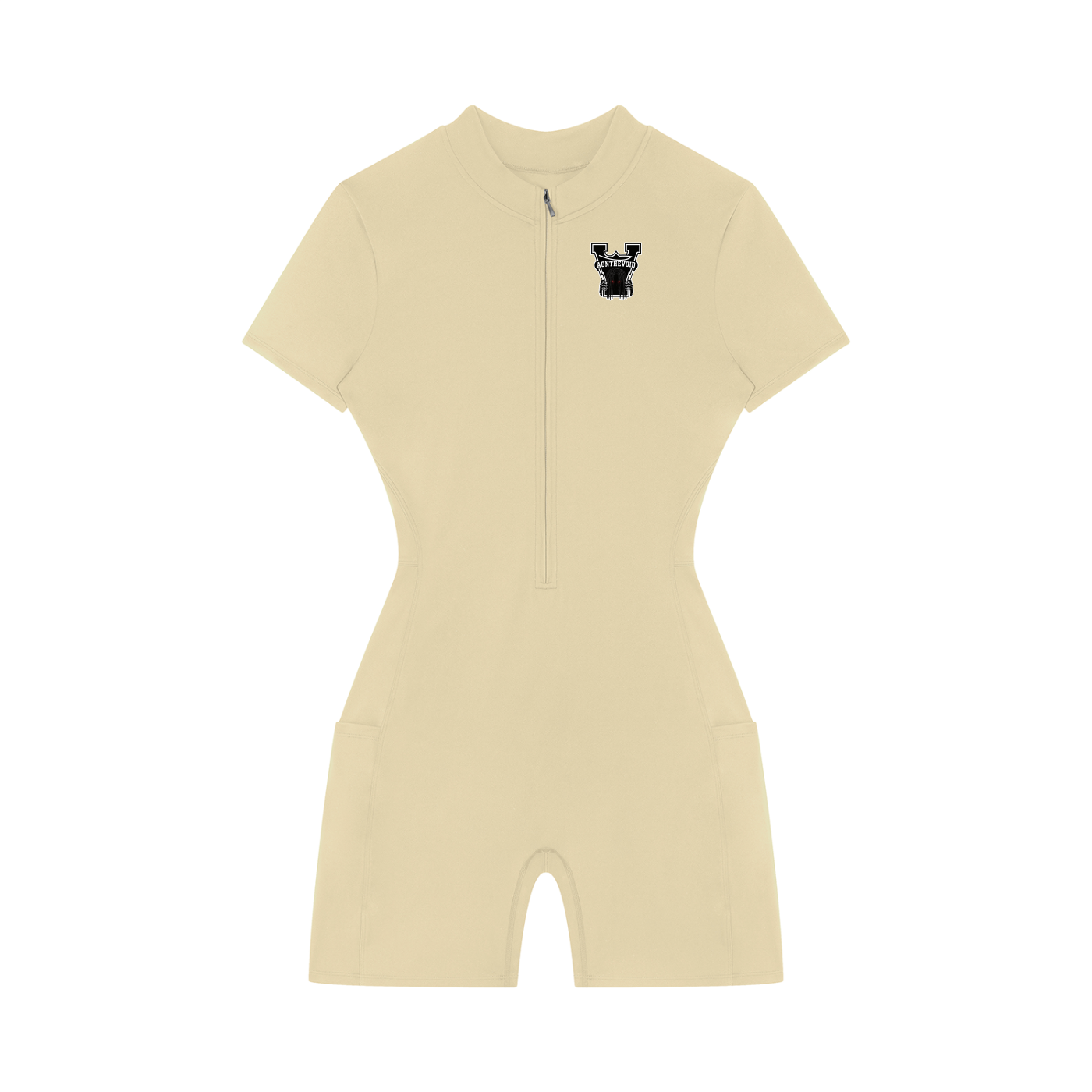 Women's Quarter-Zip Short Sleeve Romper