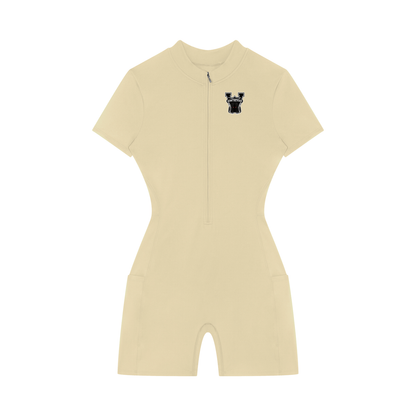 Women's Quarter-Zip Short Sleeve Romper