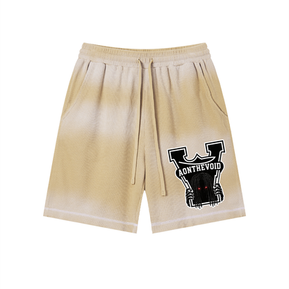 Unisex Sunfade Waffle Raw Hem Shorts