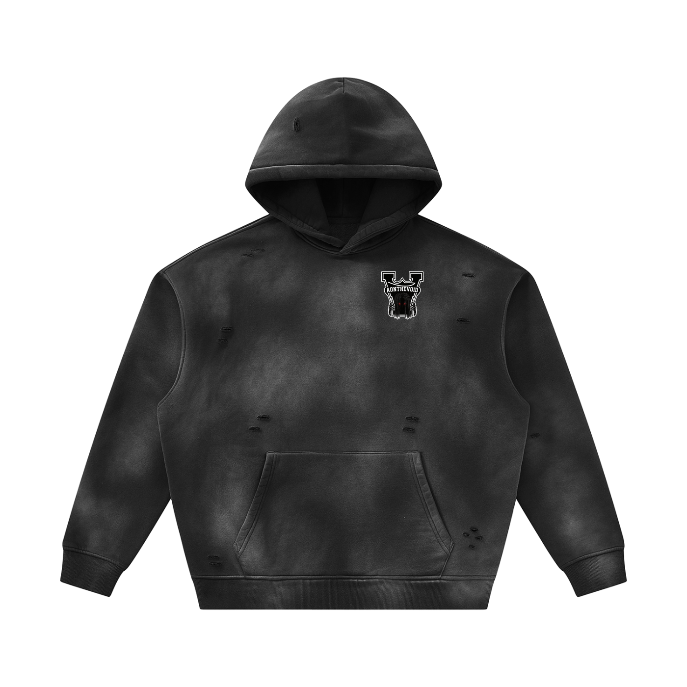 Unisex Sunfade Frayed Fleece Hoodie