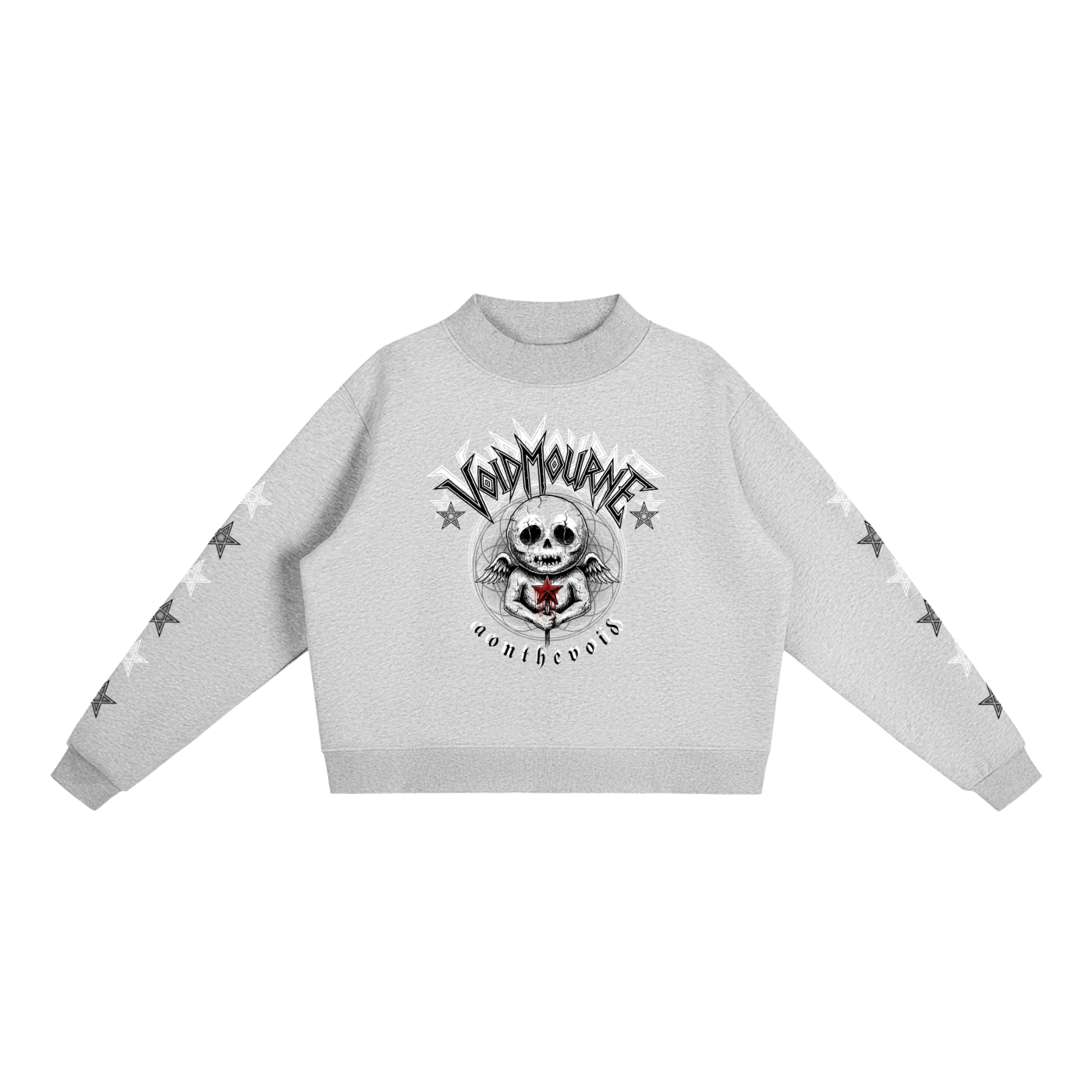 VoidMourne Essential Fleece Mock-Neck Crew Sweatshirt
