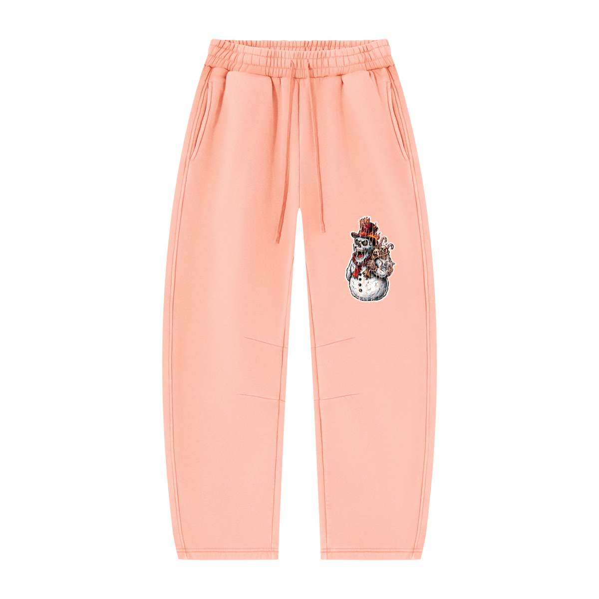 VoidMas Unisex Vintage Wash Barrel Leg Fleece Sweatpants