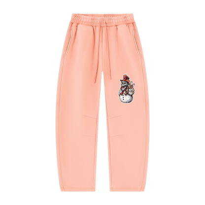 VoidMas Unisex Vintage Wash Barrel Leg Fleece Sweatpants
