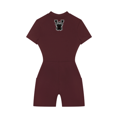 Women's Quarter-Zip Short Sleeve Romper