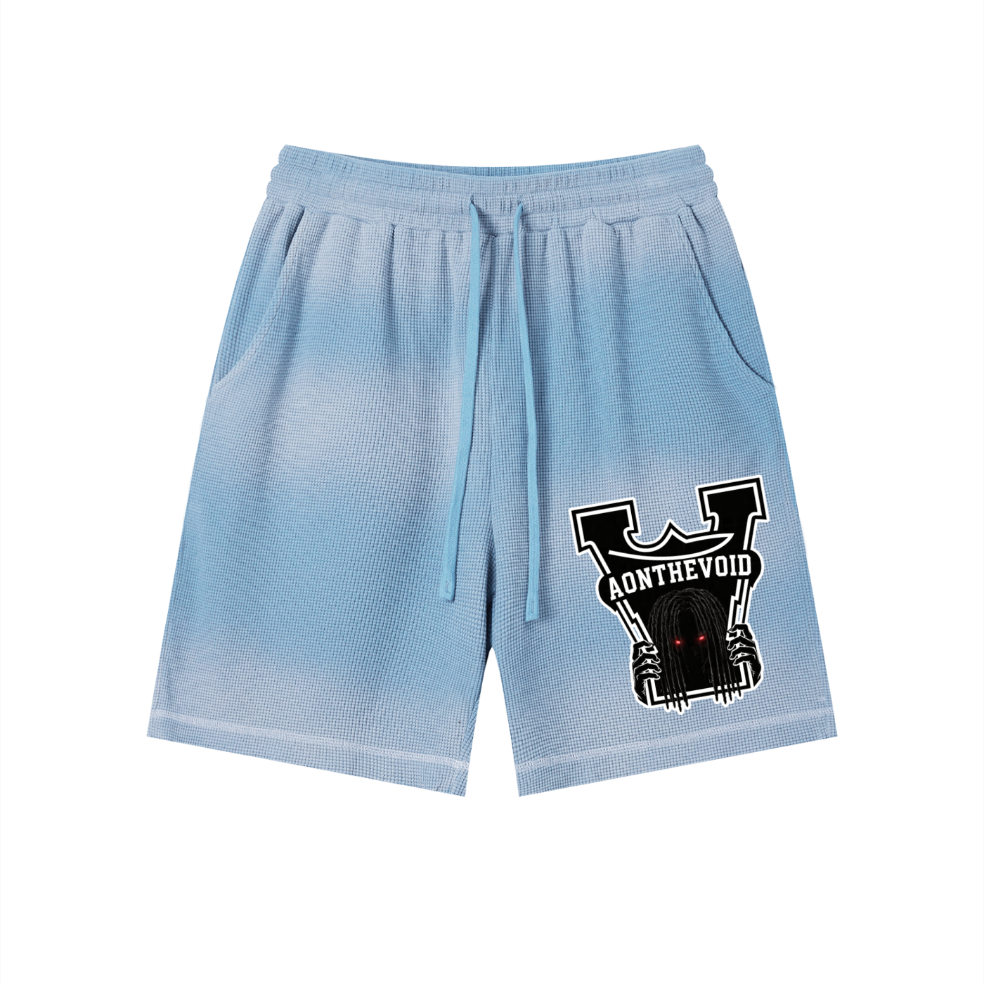 Unisex Sunfade Waffle Raw Hem Shorts