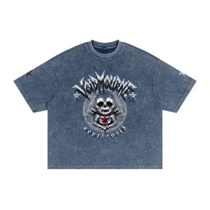 VoidMourne Textured Waffle Washed Boxy T-Shirt