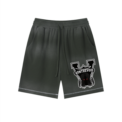 Unisex Sunfade Waffle Raw Hem Shorts