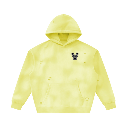 Unisex Sunfade Frayed Fleece Hoodie