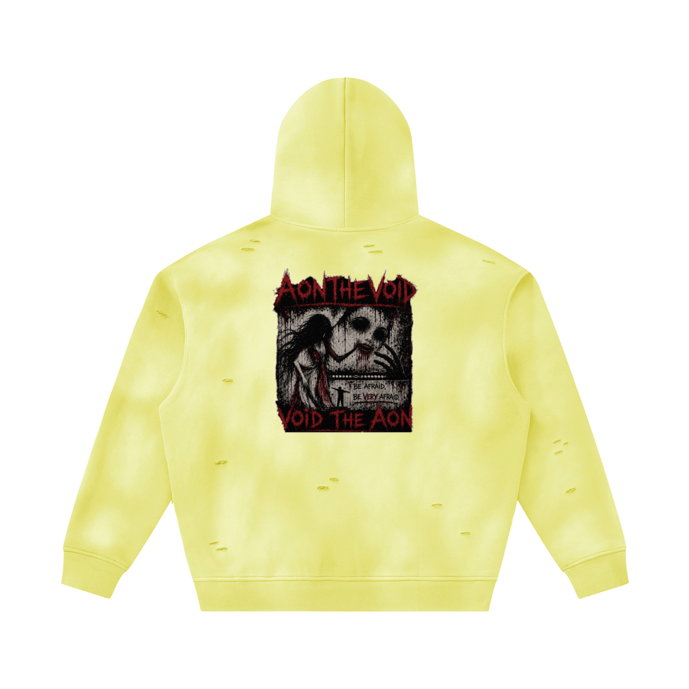 Unisex Sunfade Frayed Fleece Hoodie
