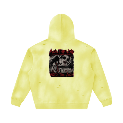 Unisex Sunfade Frayed Fleece Hoodie
