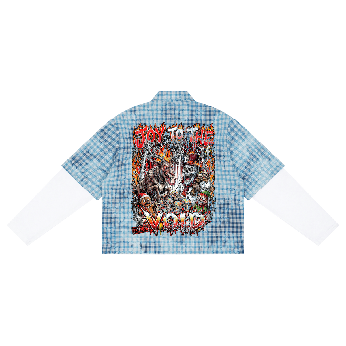 Unisex Vintage Wash Plaid Short Sleeve Shirt