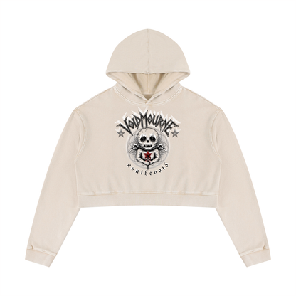VoidMourne Women’s Mineral Washed Crop Hoodie