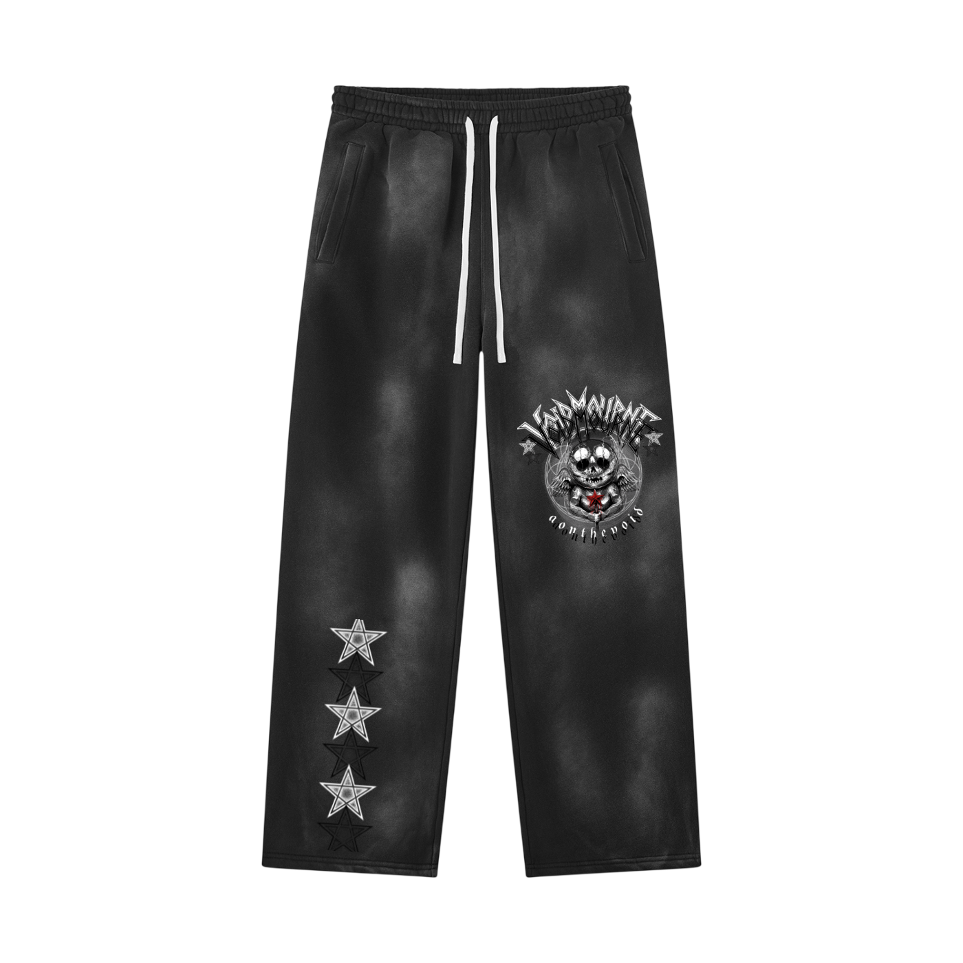 VoidMourne Unisex Sunfade Wide Leg Fleece Sweatpants