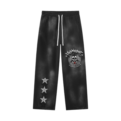 VoidMourne Unisex Sunfade Wide Leg Fleece Sweatpants