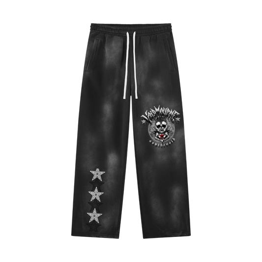 VoidMourne Unisex Sunfade Wide Leg Fleece Sweatpants