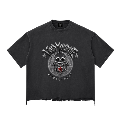 VoidMourne Snow Wash Raw-Hem Boxy T-shirt