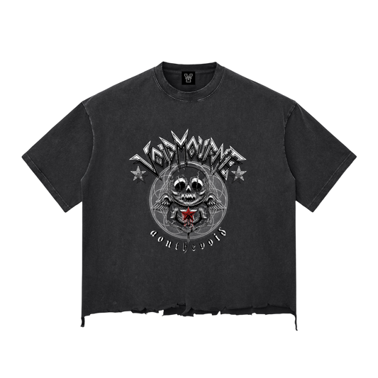 VoidMourne Snow Wash Raw-Hem Boxy T-shirt