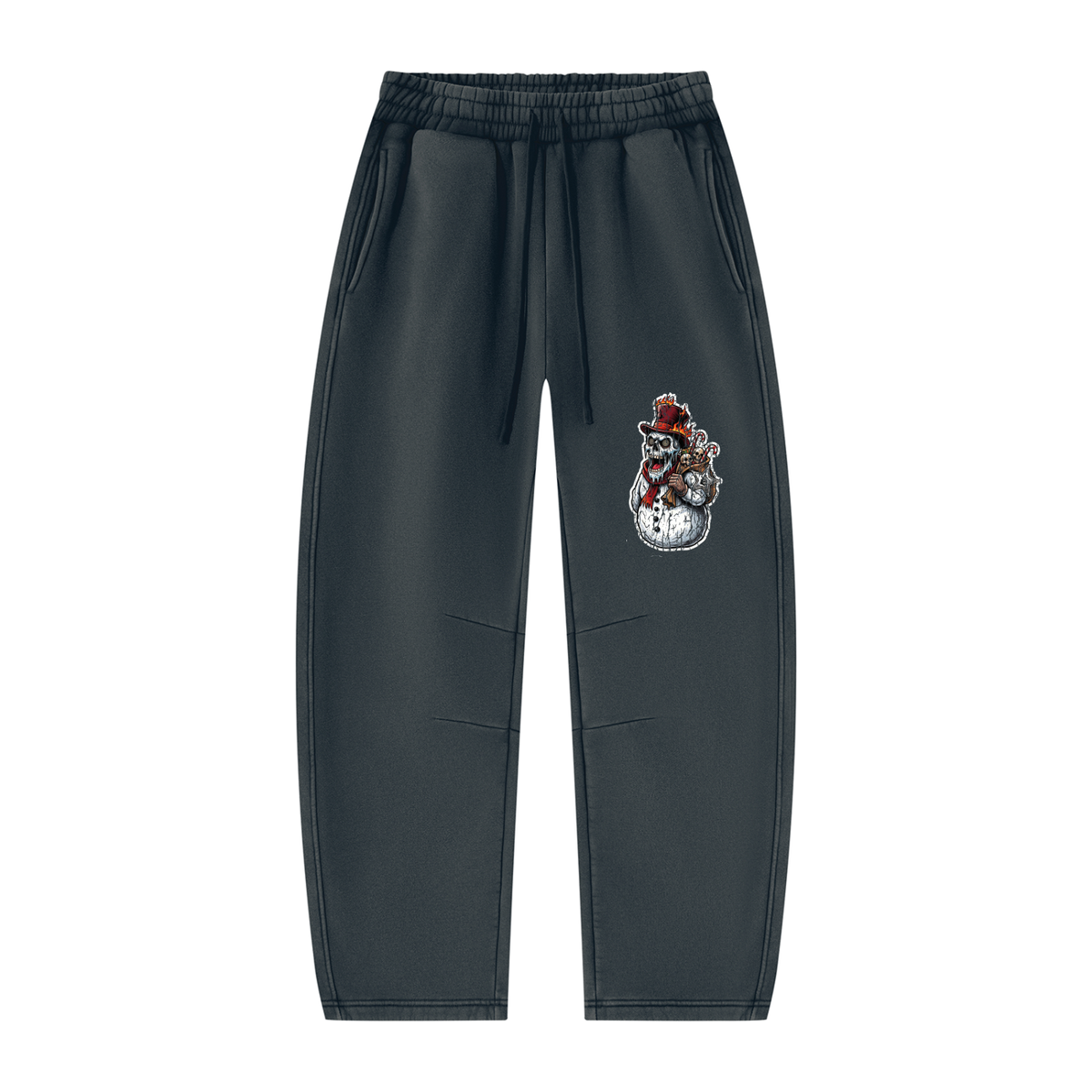 VoidMas Unisex Vintage Wash Barrel Leg Fleece Sweatpants