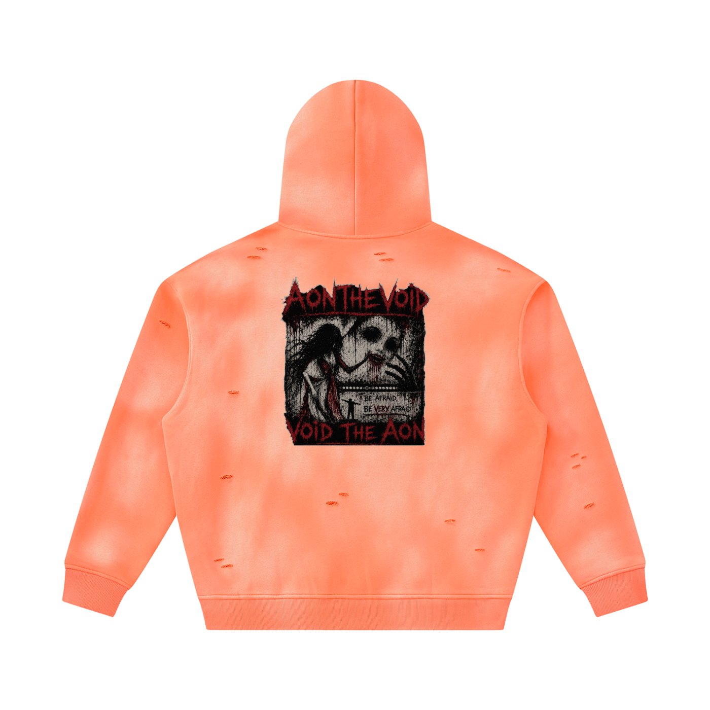 Unisex Sunfade Frayed Fleece Hoodie