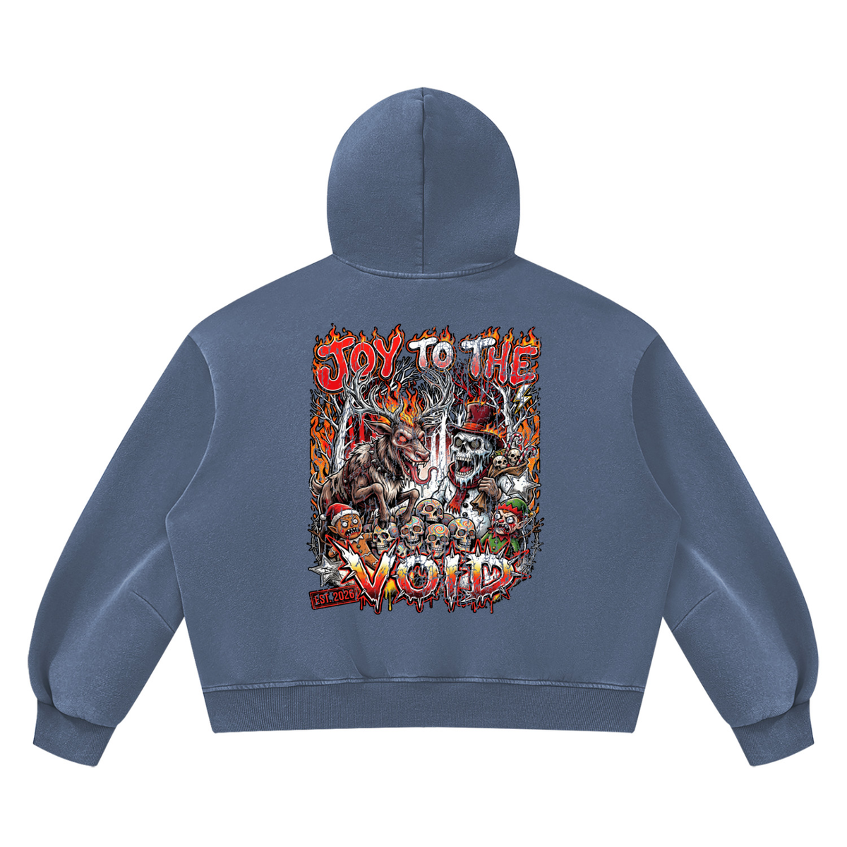 VoidMas Unisex Vintage Wash Boxy Fleece Hoodie
