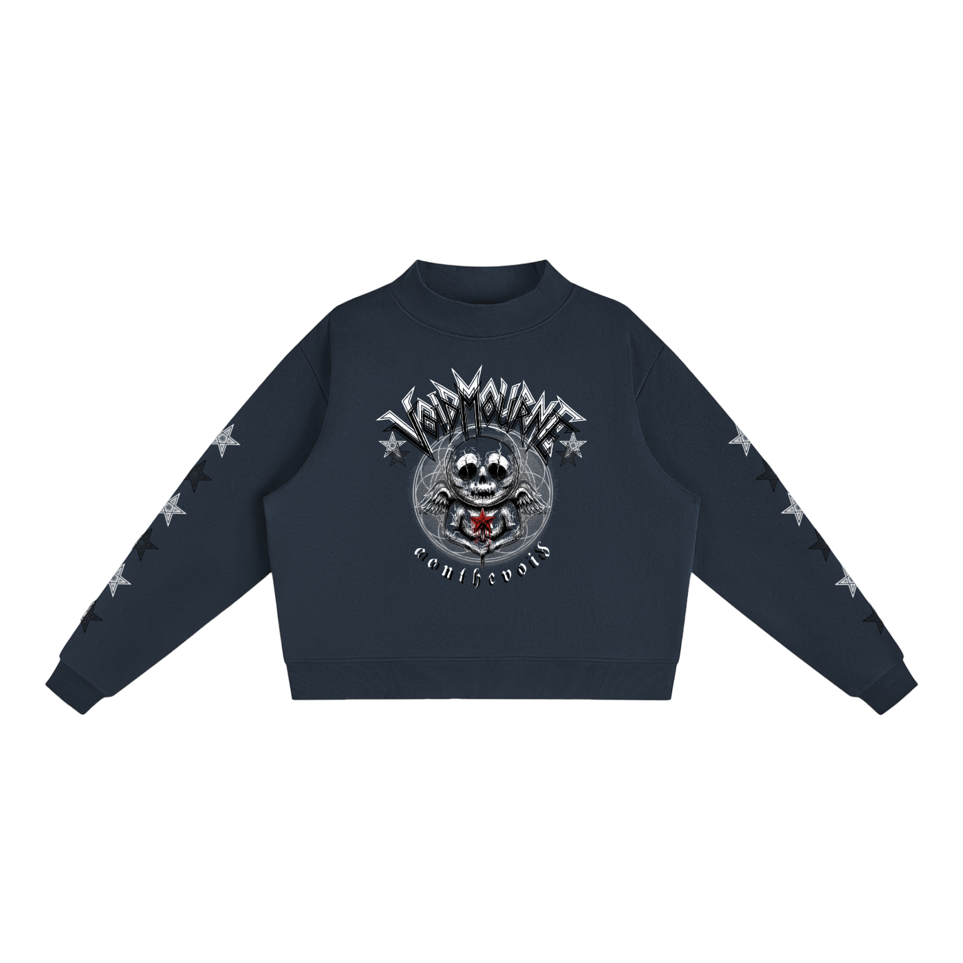 VoidMourne Essential Fleece Mock-Neck Crew Sweatshirt