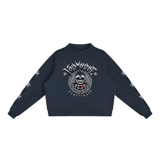 VoidMourne Essential Fleece Mock-Neck Crew Sweatshirt