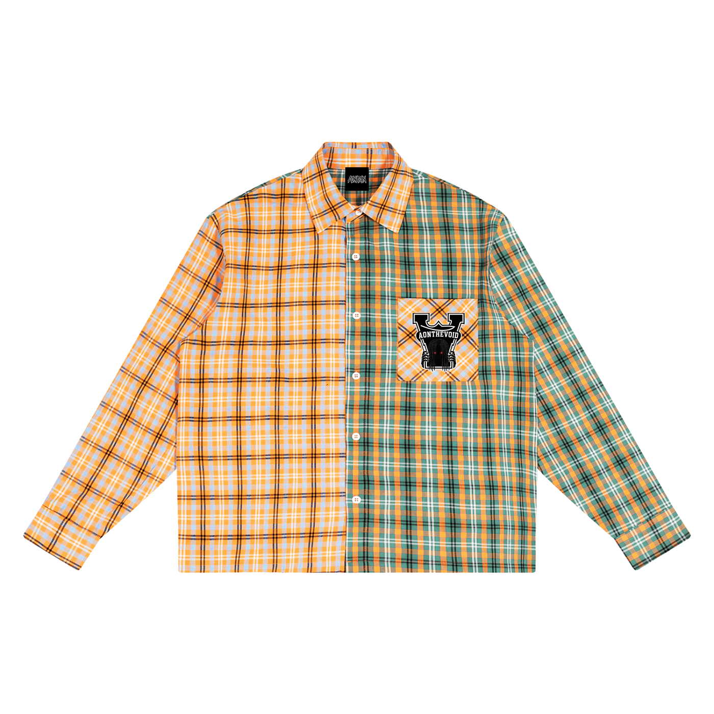 Unisex Oversized Plaid Color Block Shirt