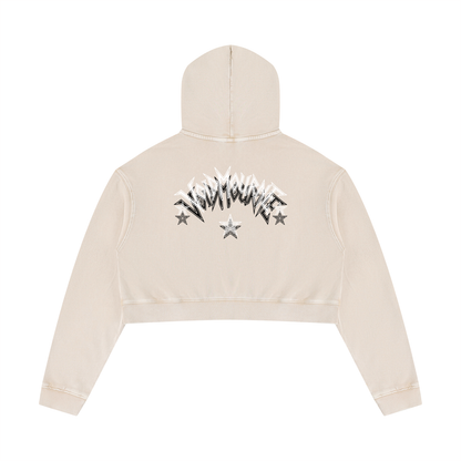 VoidMourne Women’s Mineral Washed Crop Hoodie