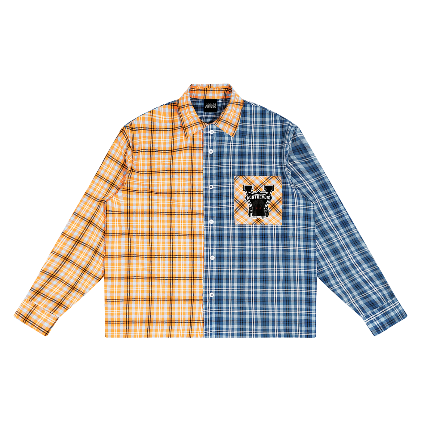 Unisex Oversized Plaid Color Block Shirt
