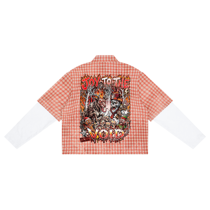Unisex Vintage Wash Plaid Short Sleeve Shirt