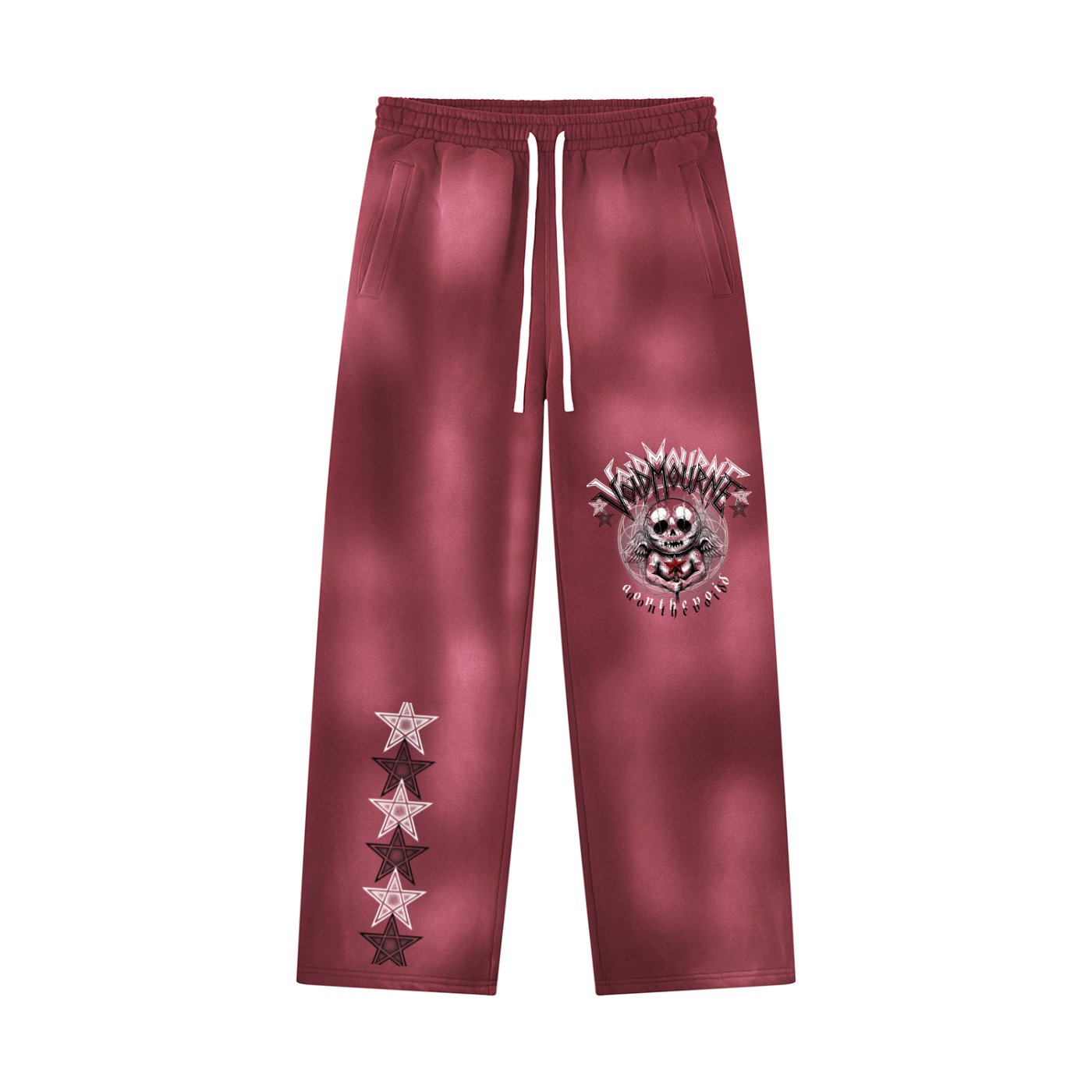 VoidMourne Unisex Sunfade Wide Leg Fleece Sweatpants