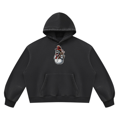 VoidMas Unisex Vintage Wash Boxy Fleece Hoodie