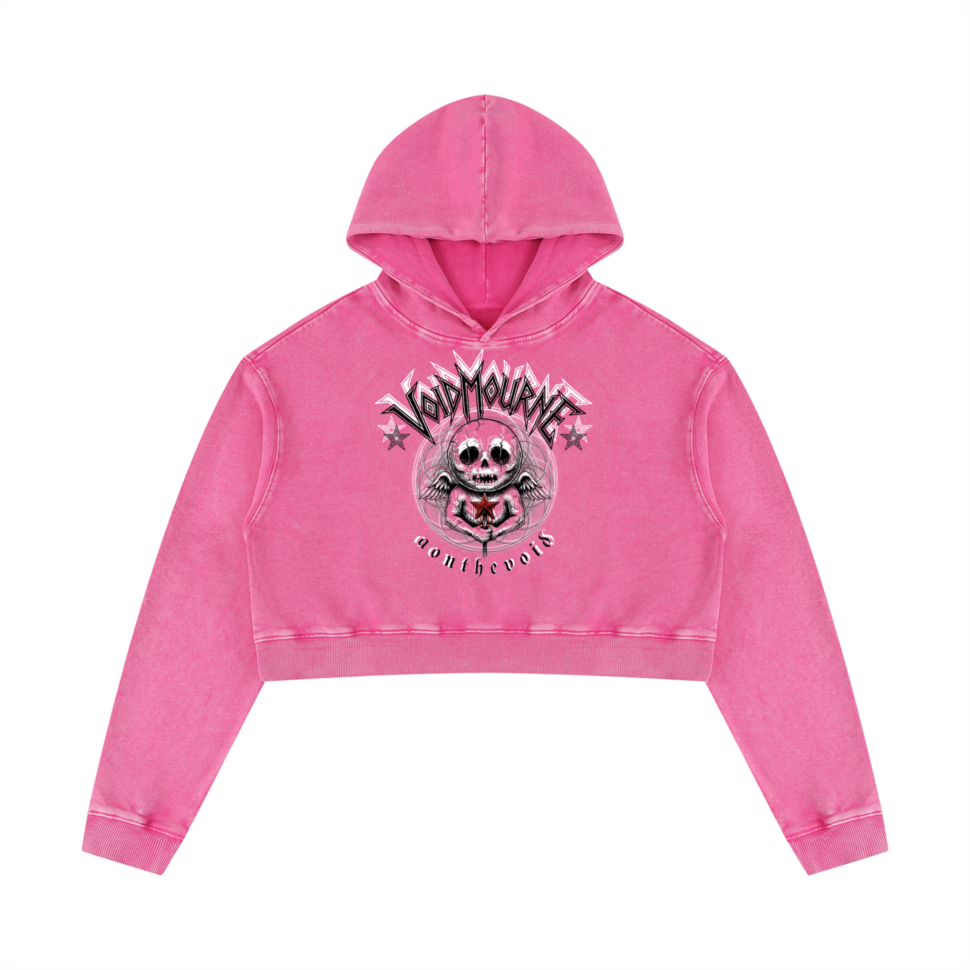 VoidMourne Women’s Mineral Washed Crop Hoodie
