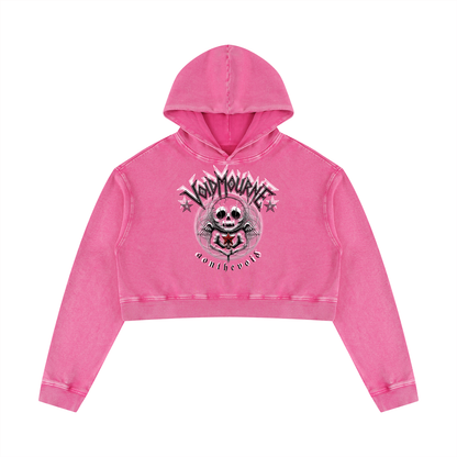 VoidMourne Women’s Mineral Washed Crop Hoodie