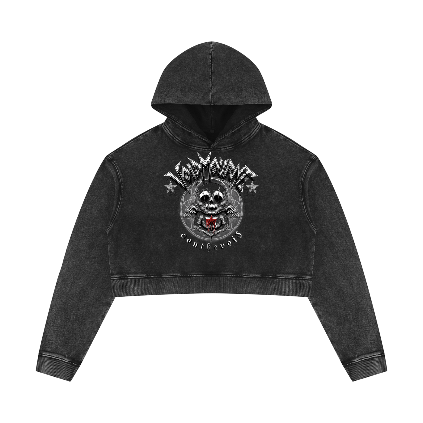 VoidMourne Women’s Mineral Washed Crop Hoodie