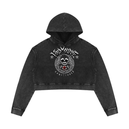 VoidMourne Women’s Mineral Washed Crop Hoodie