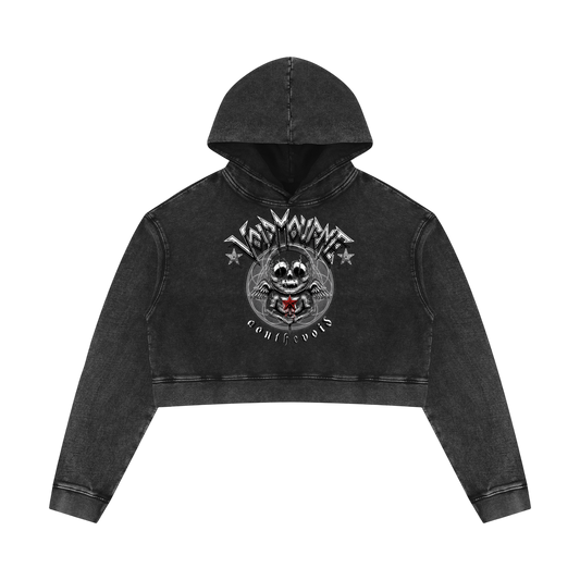 VoidMourne Women’s Mineral Washed Crop Hoodie